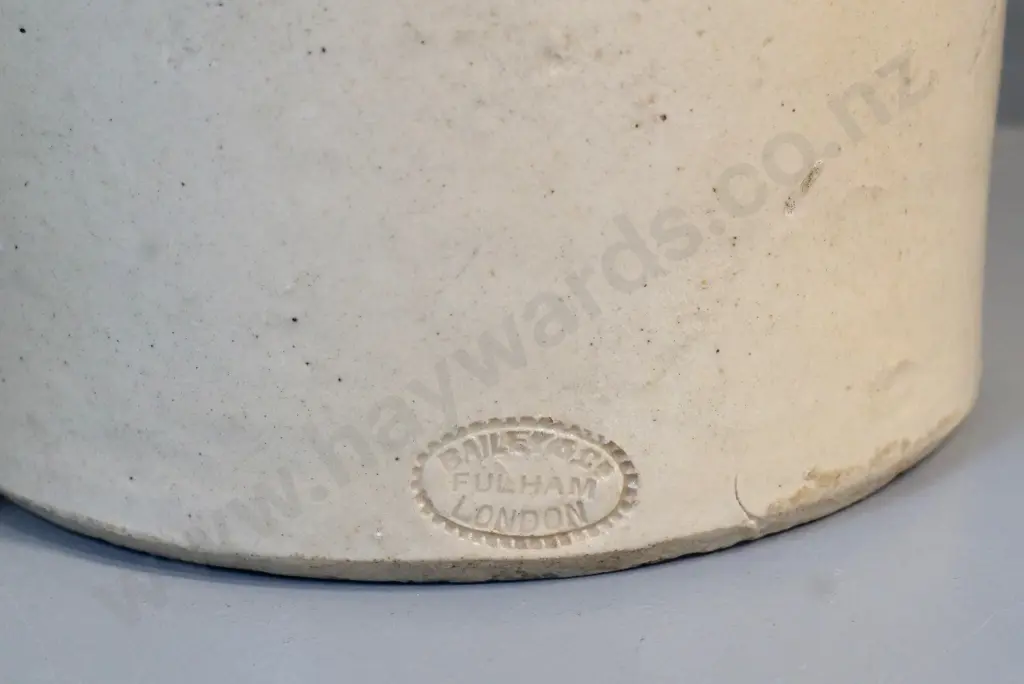large stoneware crock stamped Bailey & Co Fulham London H-350 and smaller with no markings Image 1++