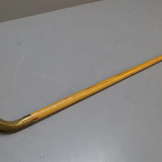 walking stick with brass cobra head handle - small split L910