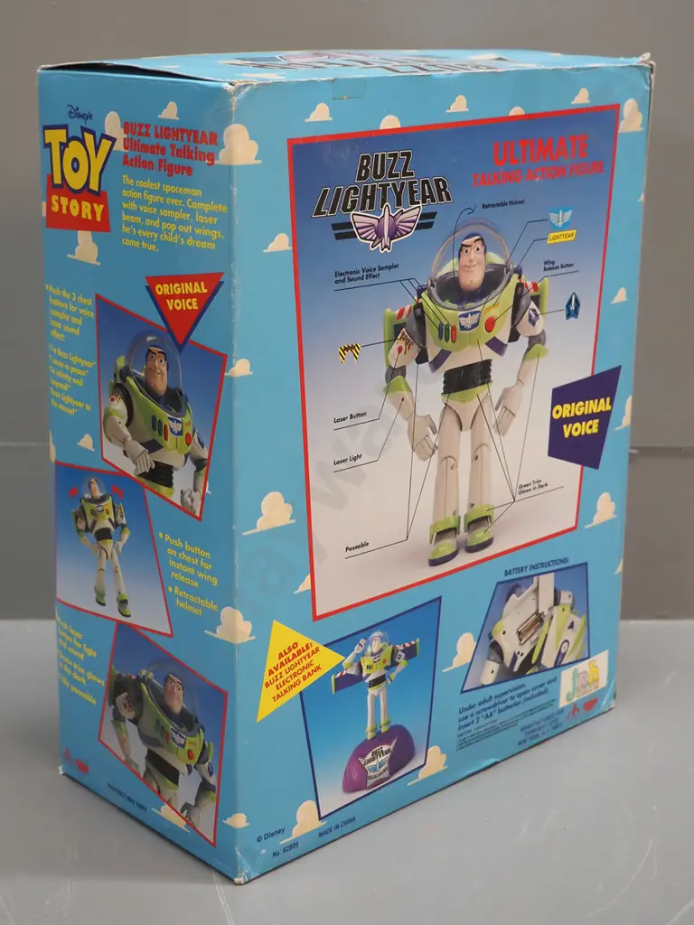 boxed talking Buzz Lightyear figure - Disney / Think Way Toys - box dimensions H340 W260 D140 Image 1++