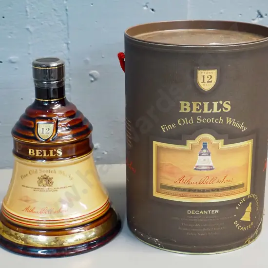 Bell Scotch whisky sealed Wade decanter and original box - decanter is H-200 D-150