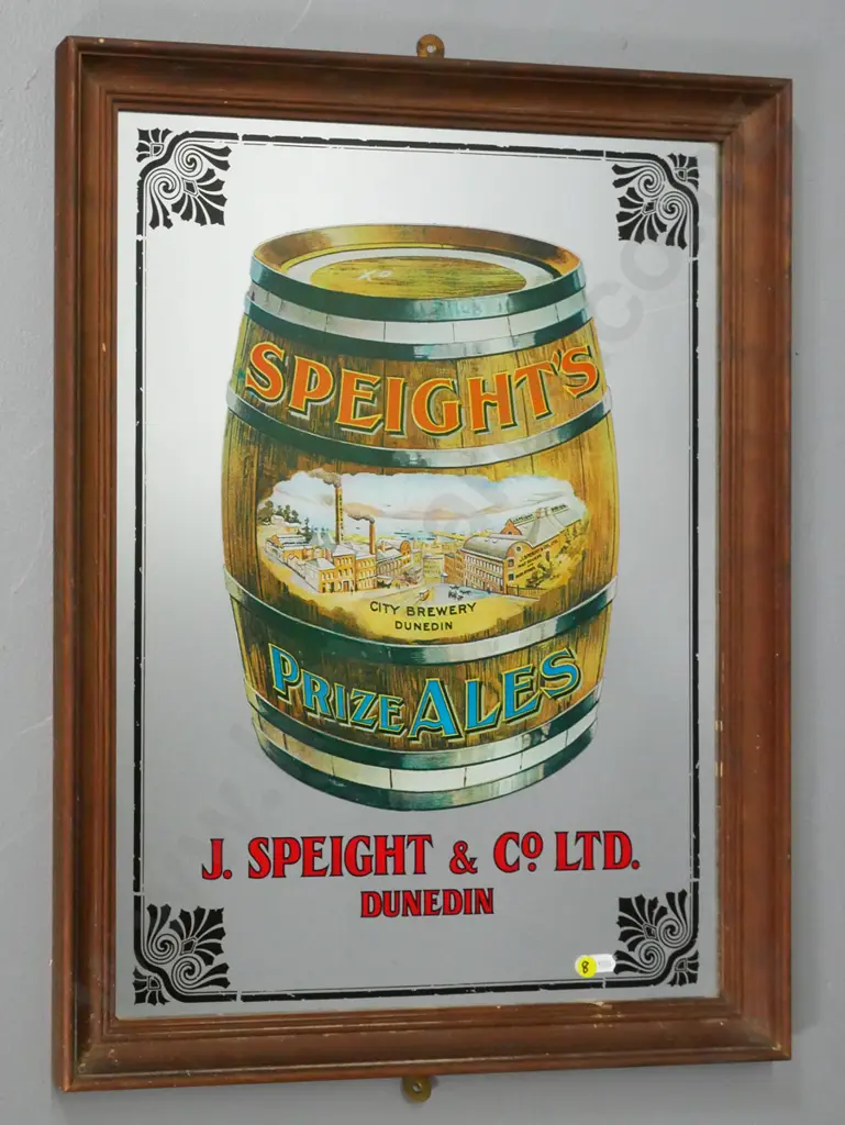 framed Speights advertising mirror H-660 W-510 Image 1++