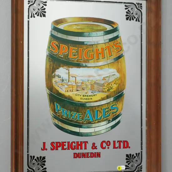 framed Speights advertising mirror H-660 W-510