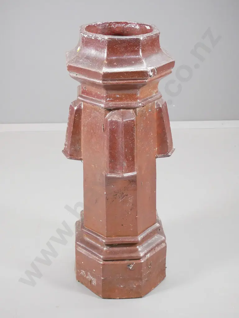 vintage salt-glazed chimney pot with side vents H-920 W-340 at base Image 1++