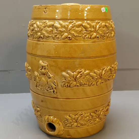 Stone crock brandy barrel, three gallon, maker Price Bristol, condition good, chip to back top,