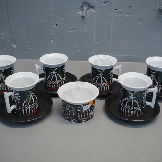 Portmeirion Magic City - 6 cups & saucers & a sugar bowl