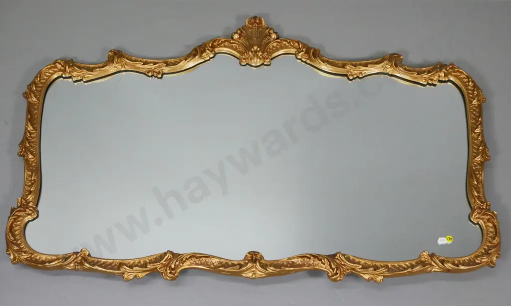 gilt framed wall mirror H-650 W-980 Image 1++