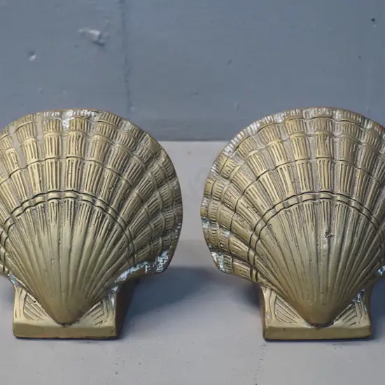 pair of brass shell book-ends H-100