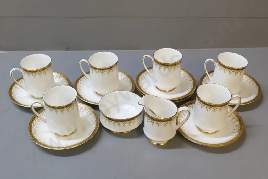 6 Paragon Athena cups & saucers, cream & sugar, plus extra saucer Image 1++