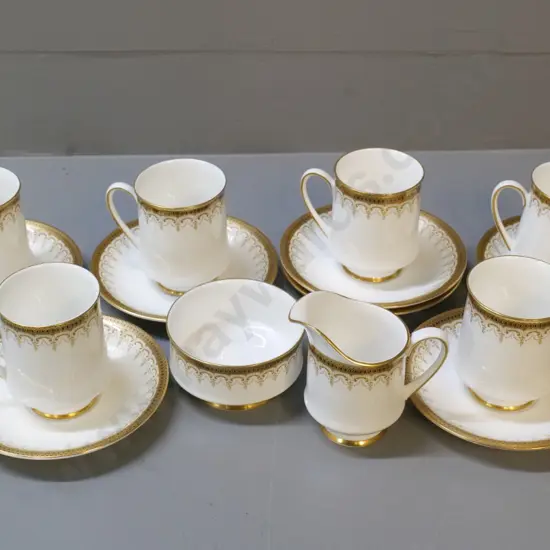 6 Paragon Athena cups & saucers, cream & sugar, plus extra saucer