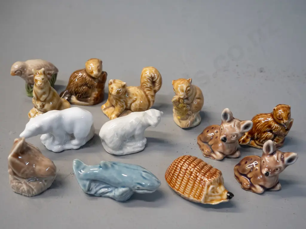 assorted Wade whimsies - squirrels, whale, polar bear, foxes, etc. - only hedgehog is marked Wade England Image 1++
