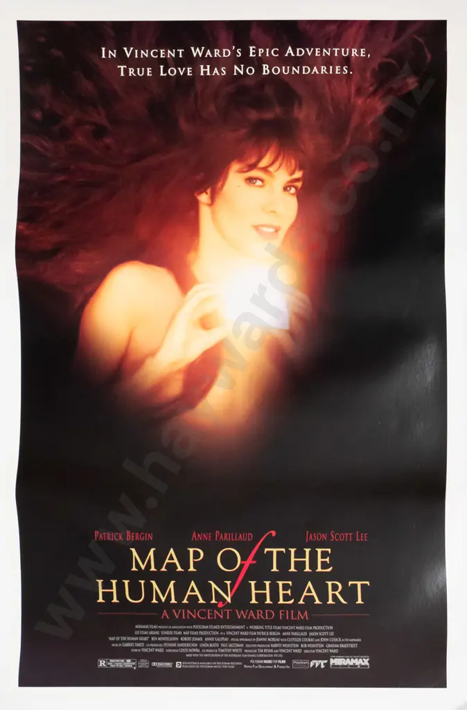 Vincent Ward - Map of the Human Heart movie poster (mounted on card)  H-1000 W-690 Image 1++