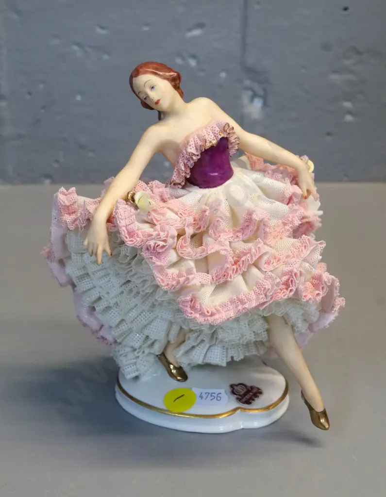 Dresden china "Melodie" figurine - some damage on back H-160 Image 1++