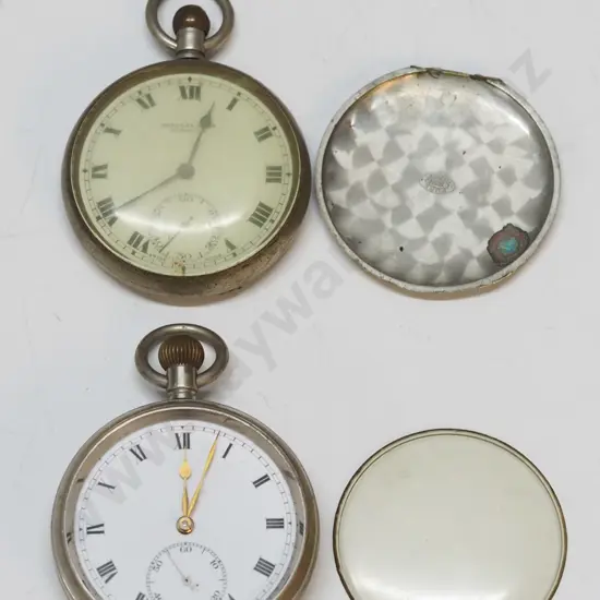 2 silver pocket watches a/f - both need attention