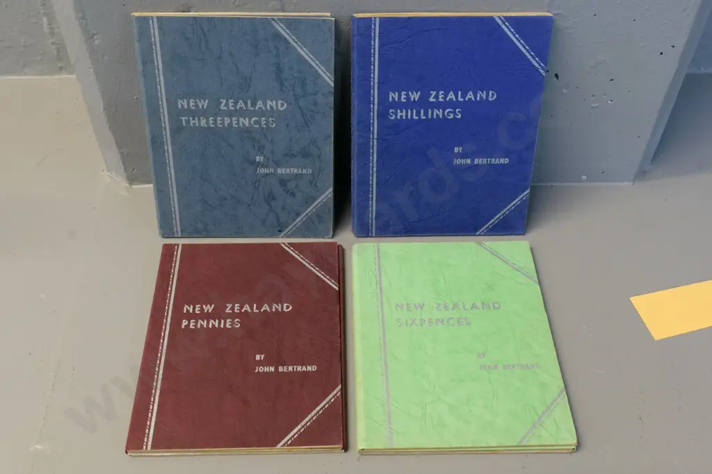 4 New Zealand coin collector's books - sixpences are complete, other 3 have some coins missing Image 1++