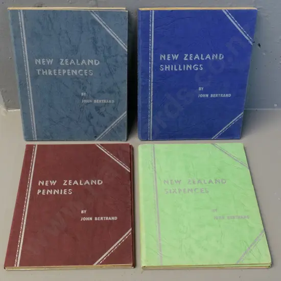 4 New Zealand coin collector's books - sixpences are complete, other 3 have some coins missing