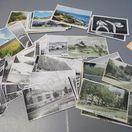 assorted New Zealand postcards - Dunedin, Queenstown, plus numerous North Island