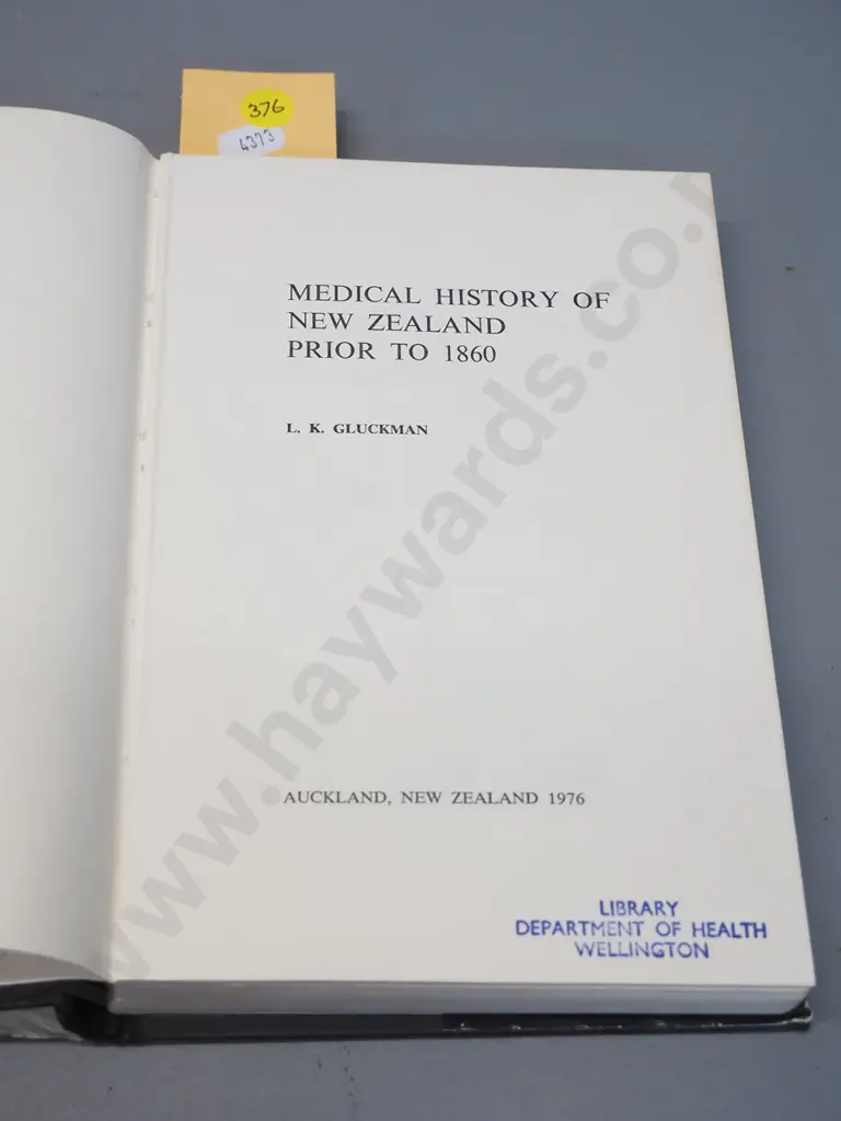 Tangiwai - Medical History of 19th Century New Zealand - 1976, L.K. Gluckman. Ex-library, worn dust jacket Image 1++