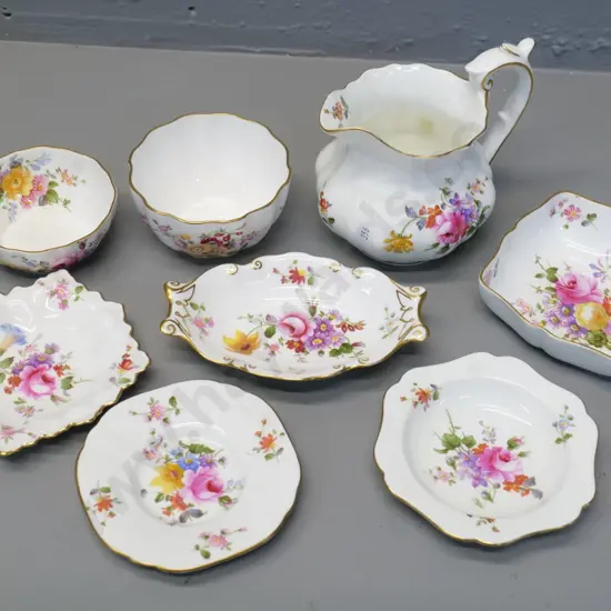 8 small Royal Crown Derby posies items including a cream & sugar