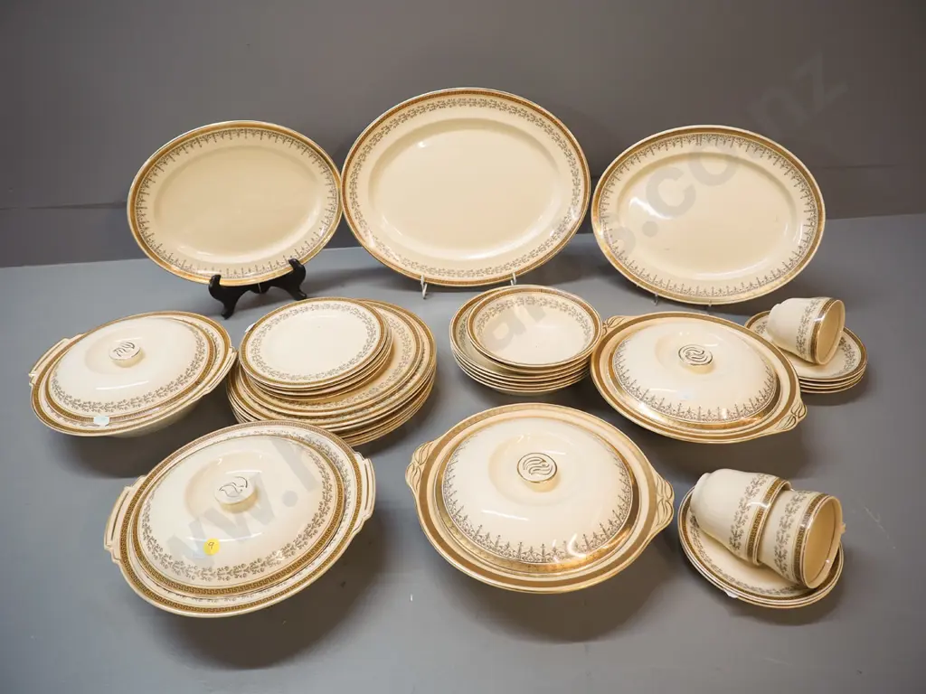 assorted Johnson Bros. dinnerware - 3 platters, 4 covered vegetables (one stained) etc. Image 1++