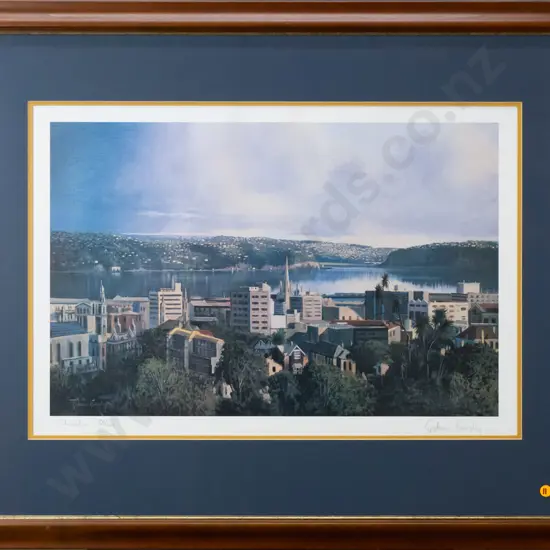 framed Graham Brinsley - ltd edition print 33/450 "Dunedin" H-360 W-540