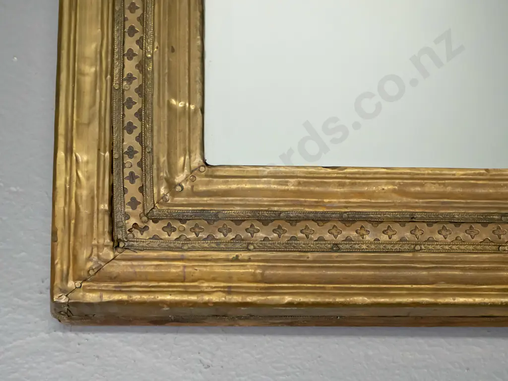 brass framed wall mirror H-750 W-890 Image 1++