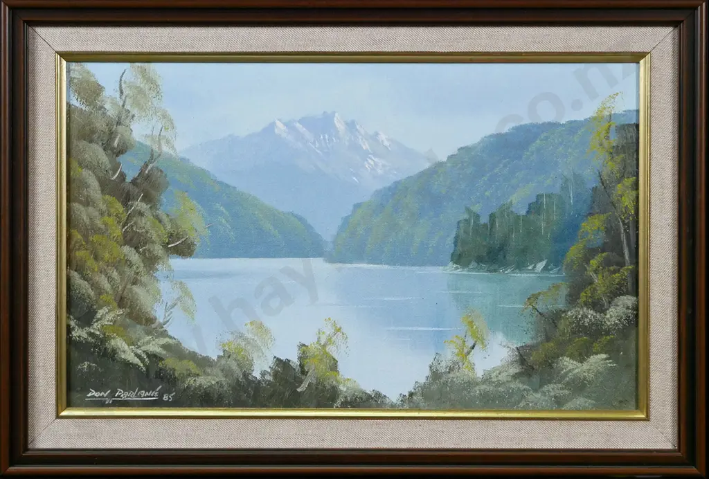 Don Parlane '85 - framed oil "Charles Sound Fiordland"  H-220 W-340 Image 1++