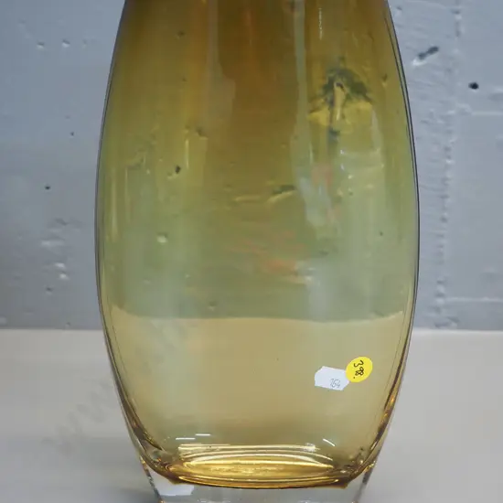 art glass gold/amber tone vase H-280 W-160