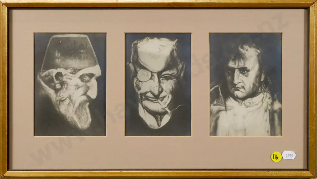 framed tripych print - Shylock, Lord Chamberlain, Napoleon H-140 W-330 Image 1++