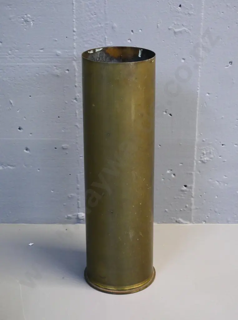 brass artillery shell casing - "cartridge M1" etched on base H-365 D-120 Image 1++
