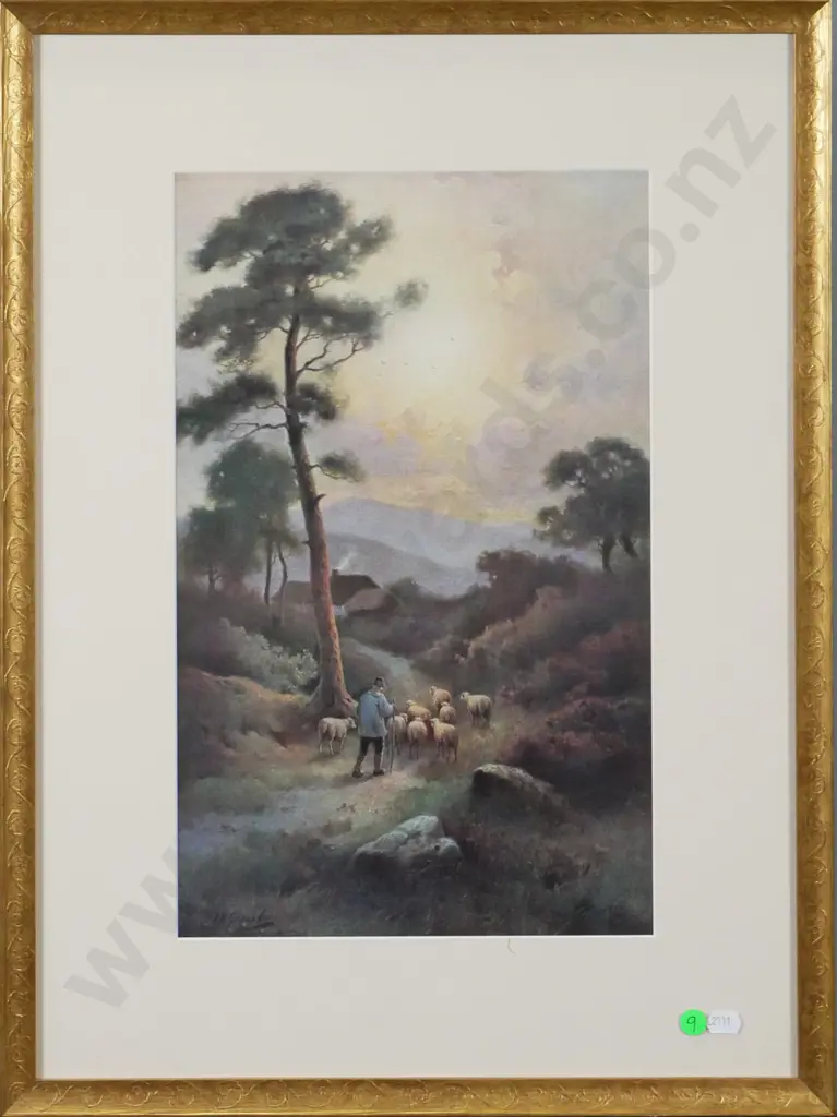 framed print - shepherd and sheep  H-400 W-250 Image 1++