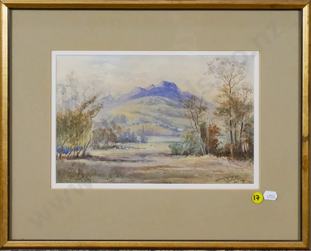 LW Wilson 1887 - framed watercolour "Quarantine Island" H-160 W-250 Image 1++
