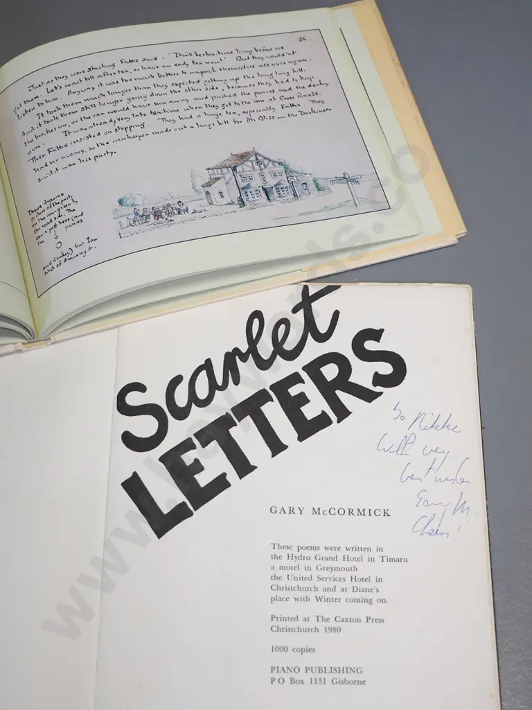 3 books -  signed copy of Scarlet Letters by Gary McCormick, Goldfinger (Book Club Edition) & Tolkien's 1982 Mr. Bliss Image 1++