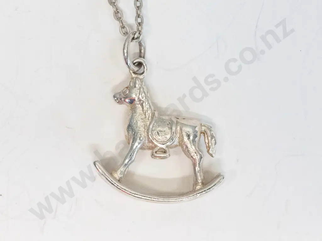 silver necklace 'rocking horse' chain stamped 925 Image 1++