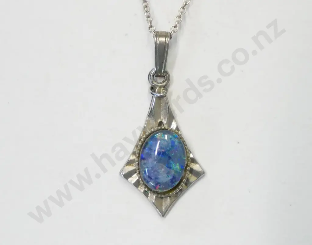 opal necklace chain stamped 925 Image 1++