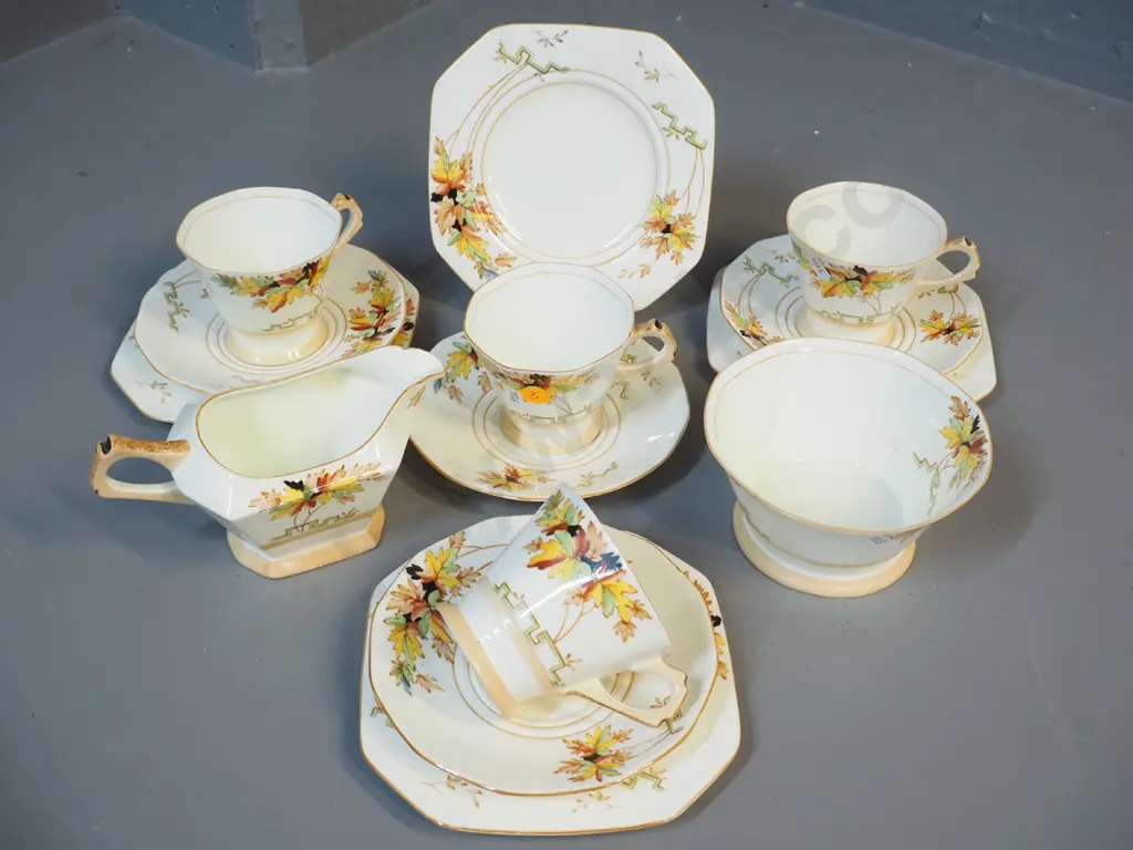 Tuscan china - 4 trios and a cream & sugar Image 1++