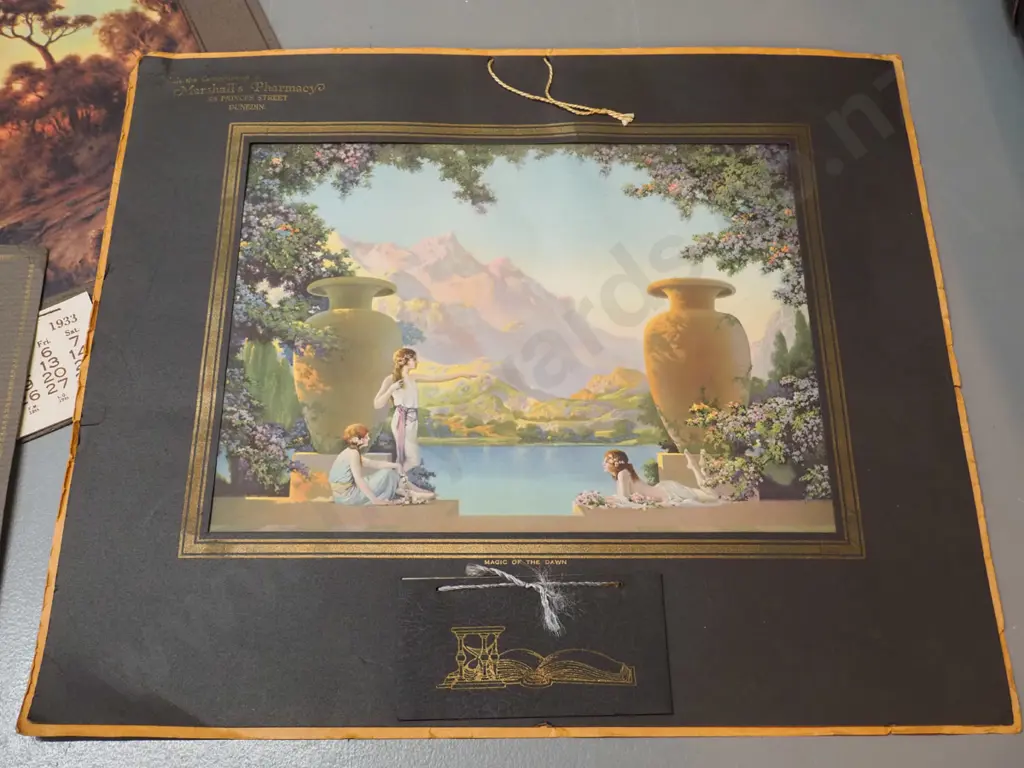 3 vintage pictorial calendars - Ranfurly 1929 & 33 and 1929 Marshall's Pharmacy Dunedin Image 1++