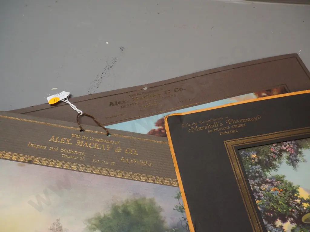 3 vintage pictorial calendars - Ranfurly 1929 & 33 and 1929 Marshall's Pharmacy Dunedin Image 1++