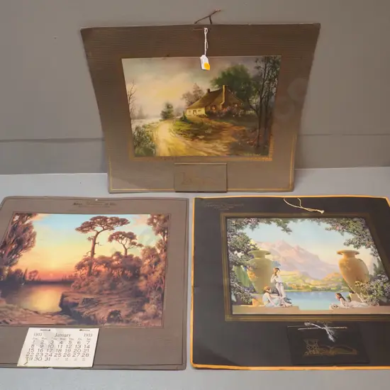 3 vintage pictorial calendars - Ranfurly 1929 & 33 and 1929 Marshall's Pharmacy Dunedin
