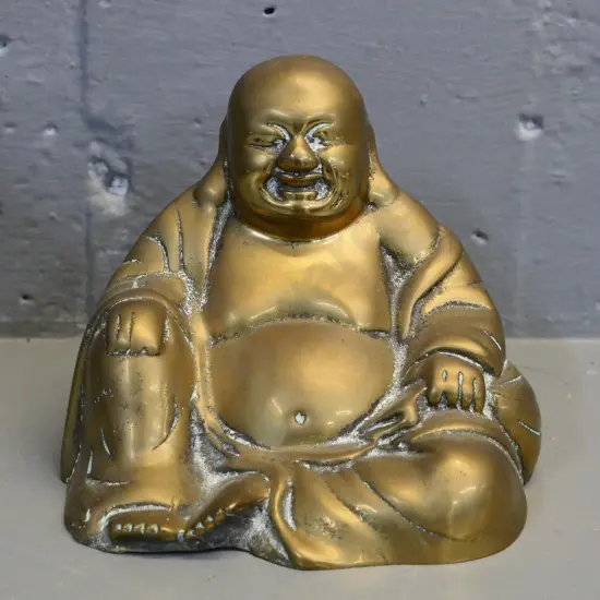 heavy cast brass Buddha figure H-115 W-130