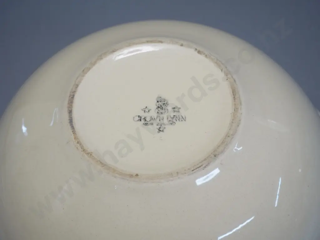 Crown Lynn cream glaze large mixing bowl with tiki mark H-130 Diameter 310 Image 1++