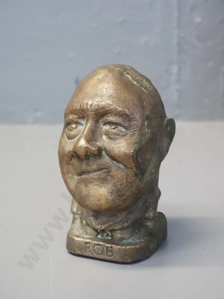small heavy cast brass head of Robert Muldoon H-130 Image 1++