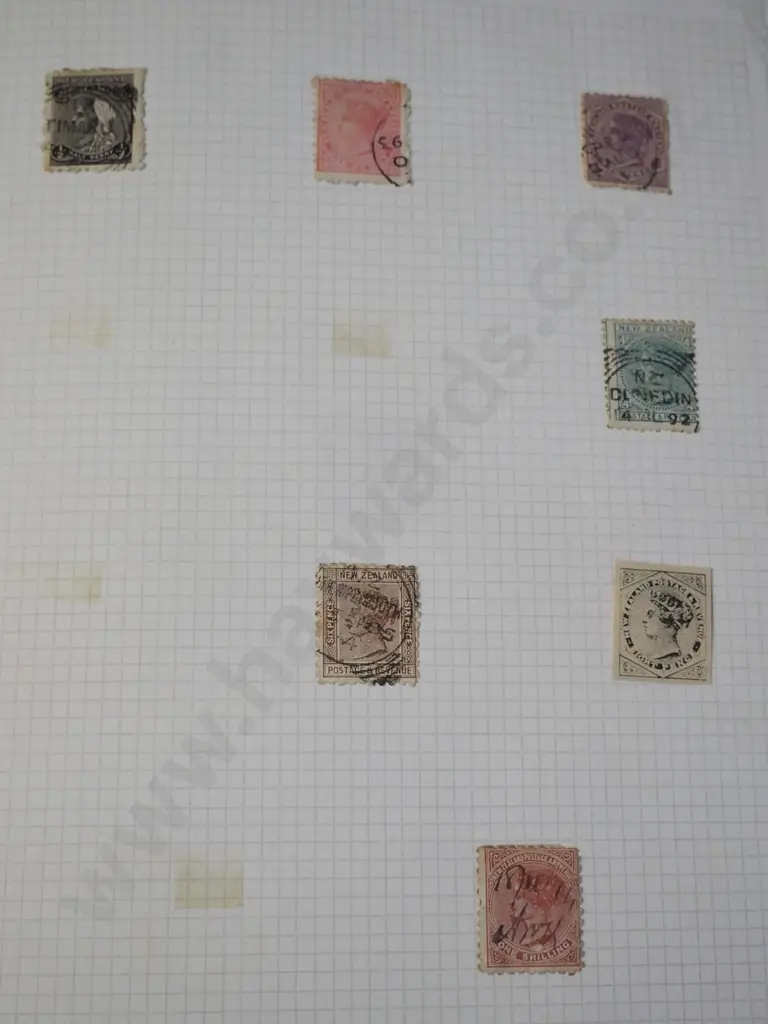 3 stamp albums with many New Zealand vintage stamps, 1874 thru 1990s, including some Cook Islands, Fiji, etc. Image 1++