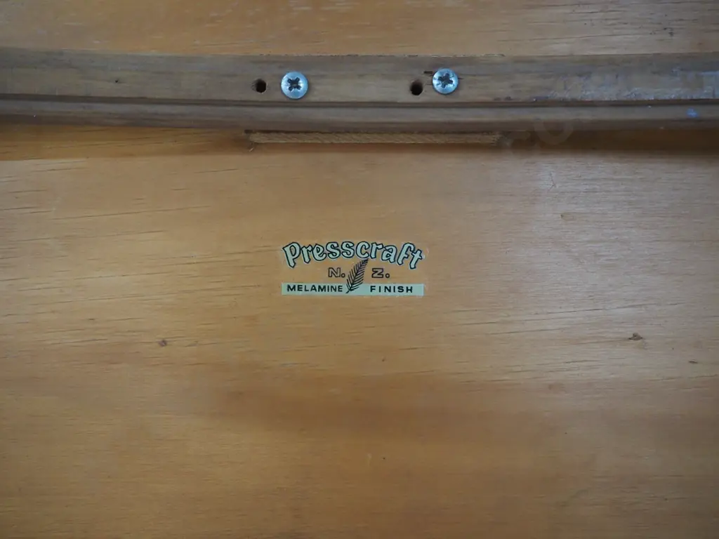 Presscraft NZ bent wood tray with folding legs - has had repair, 2 replaced hinges, legs askew H90 W370 L590 Image 1++