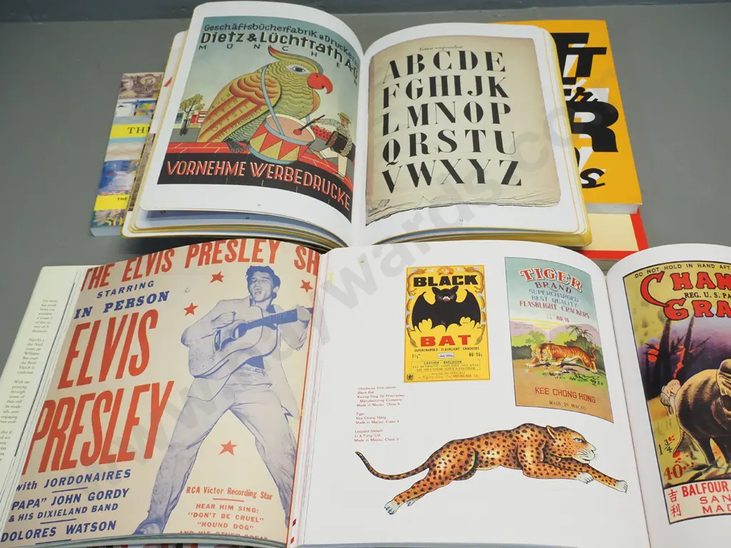6 art & design books - Hatch Show Print, Broadway posters, The Art of Money, Letterforms, vintage Firecracker etc. Image 1++