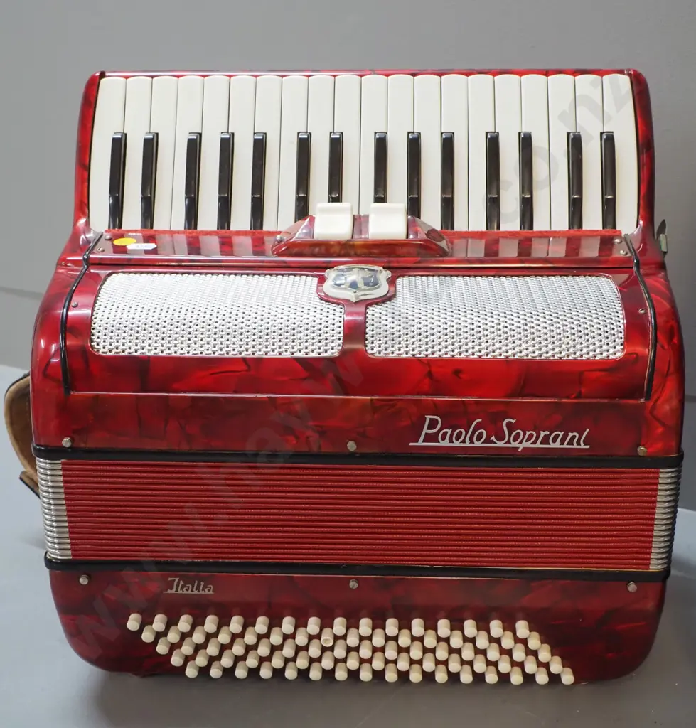 Paolo Soprani 80-bass piano accordion - wear and corrosion to carry case Image 1++