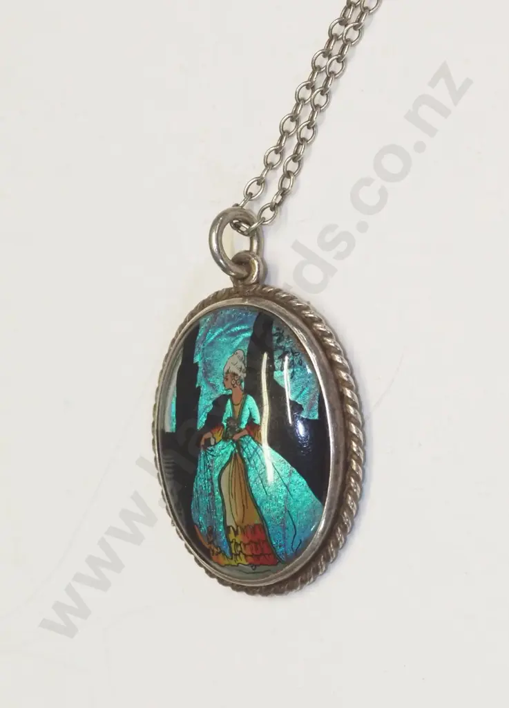 butterfly wing necklace stamped sterling silver Image 1++