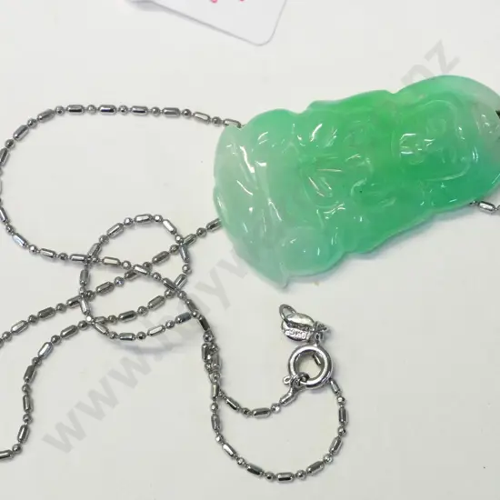 light coloured jade necklace
