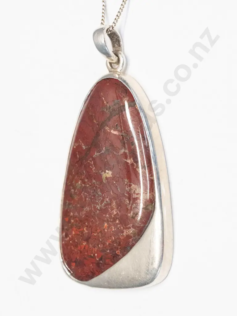 silver agate necklace chain stamped 925 Image 1++
