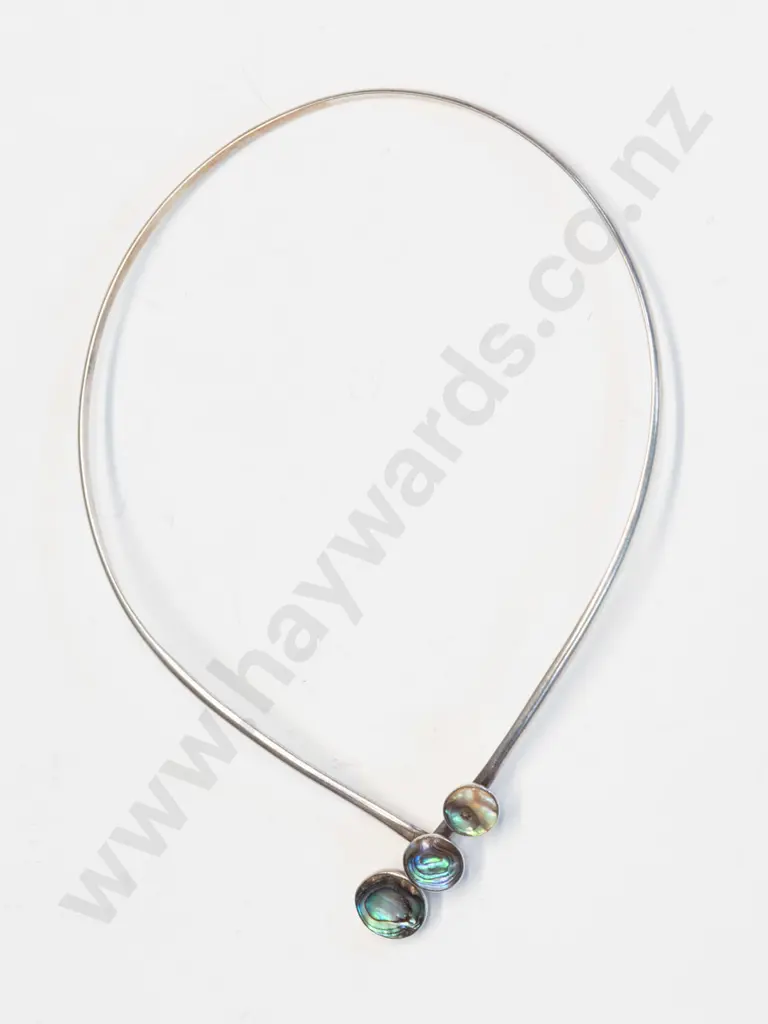 silver paua shell necklace stamped 925 Image 1++