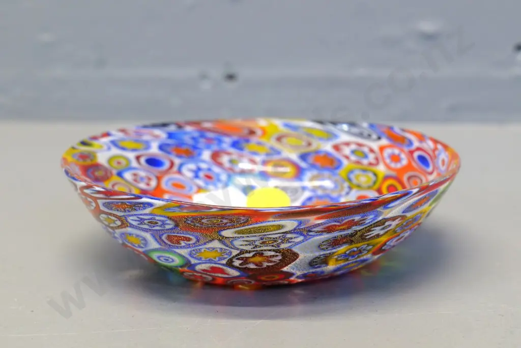 small Murano multi coloured millefiori glass dish D-110 Image 1++
